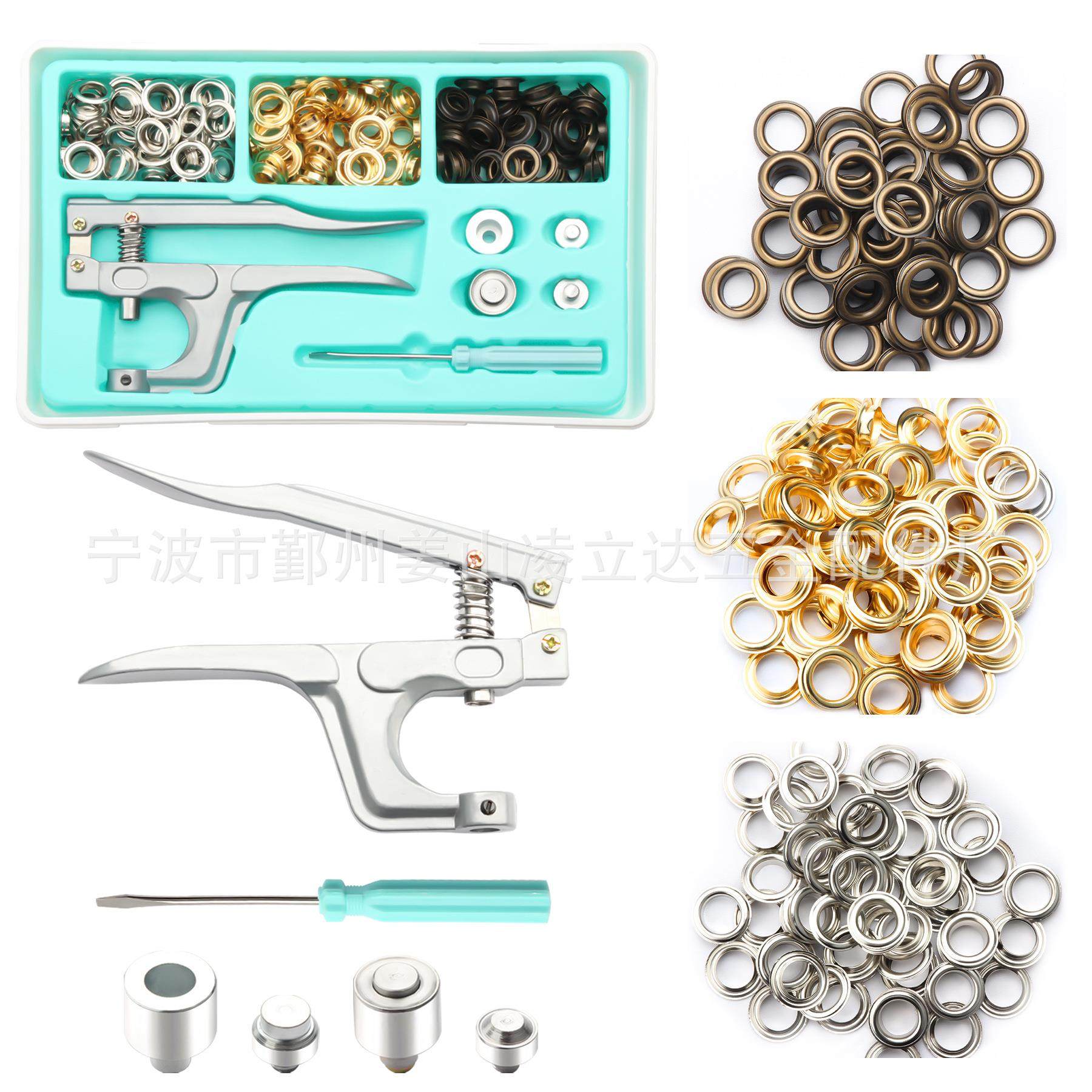 鸡眼扣气眼扣1000#12mm3色150套打孔安装工具套装礼盒装,纺织面料/辅料/配套,服装纽扣,淘宝优惠券,粉丝福利购,淘宝优惠卷