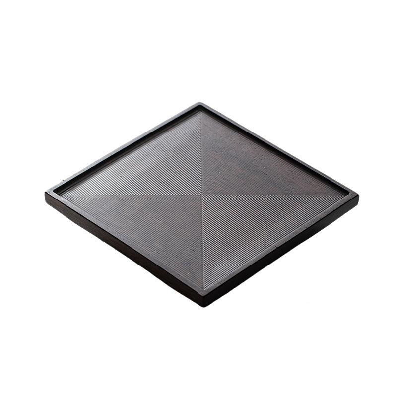 黑檀木四方壶泡承茶日式寂侘风实木干茶台托盘dat1059杯托小茶盘