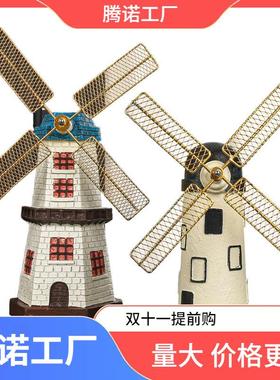 现代仿真荷兰风车创意摆件家居酒柜客厅电视柜玄关装饰工艺品摆设