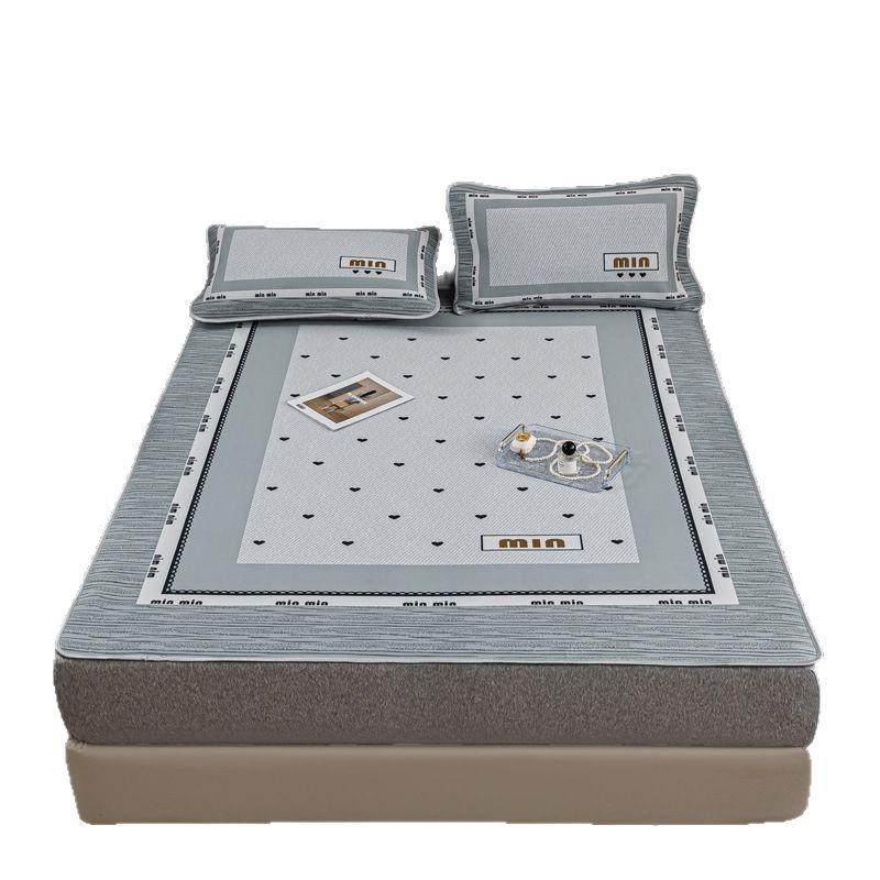 夏季冰蚕丝三件套床笠款折叠宿舍学生单人可水洗家用空调席软席子,床上用品,冰丝席,淘宝优惠券,粉丝福利购,淘宝优惠卷