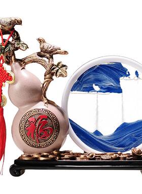 新中式红木家私家居装修搭配摆件家用客厅电视柜葫芦流沙装饰品