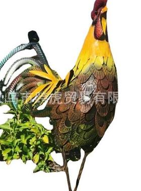 新品XlIronRoosterXl铁公鸡摆件户外庭院铁艺公鸡装饰