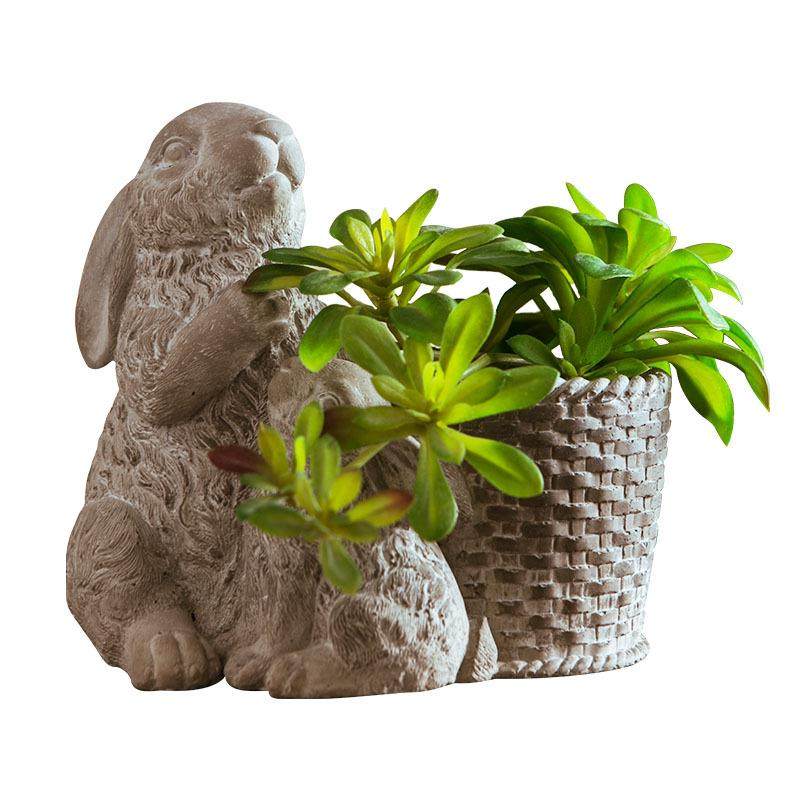水泥动物兔子多肉植物花盆萌趣狗狗花园阳台造景装饰品花器摆件,家居饰品,花盆,淘宝优惠券,粉丝福利购,淘宝优惠卷