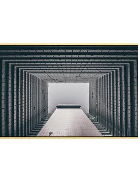 凝注视角现代简约建筑装饰画大幅工业风办公室挂画横幅别墅壁画