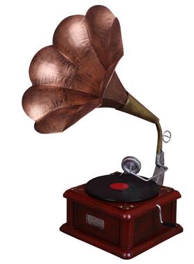 复古留声机摆件模型酒吧橱窗陈列餐厅家居铁皮工艺品装饰摄影道具