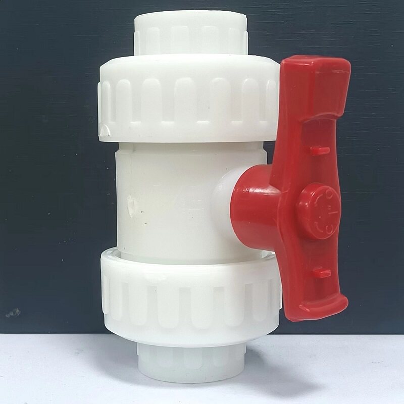 【厂家直销】塑料 白色 DN15/20/25 PP球阀 带手柄塑料球阀 热卖