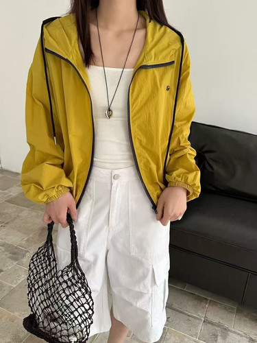 韩系正品百搭显瘦连帽防晒衣女外套女上衣77058