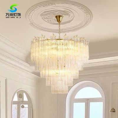 法式彩色玻璃南洋中古客厅餐厅吊灯后现代轻奢水晶别墅复式楼梯灯