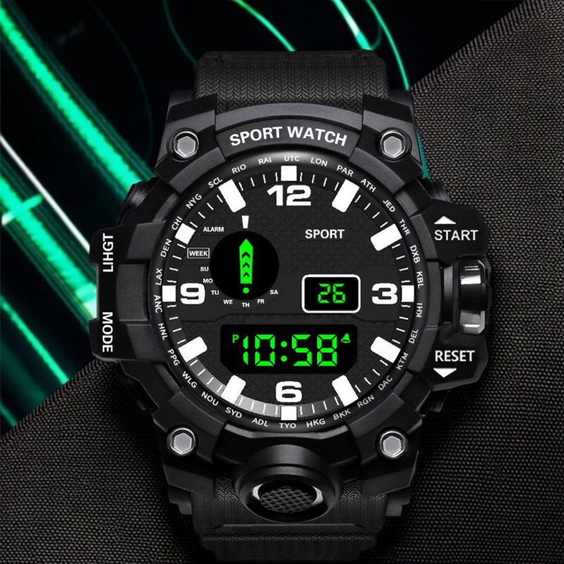 运动手表多功能男士学生 爆款潮流夜光电子表 户外跑步闹钟手表