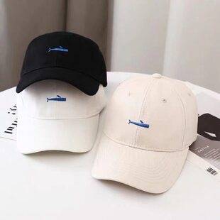 帽子男士鸭舌帽ins潮牌棒球帽韩版潮流休闲软顶日系女白色显脸小