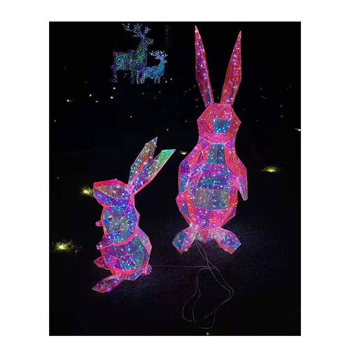 幻彩挂件灯串户外防雨景区亮化动物造型灯LED七彩发光装饰草坪灯