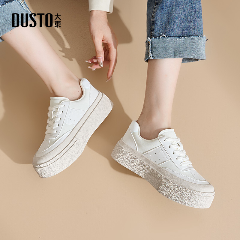 大东平底圆头小白鞋时尚休闲鞋