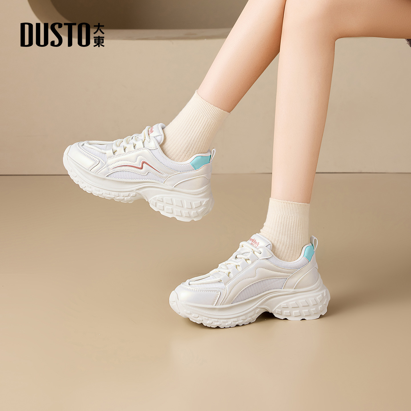 大东女鞋老爹鞋休闲运动鞋网面
