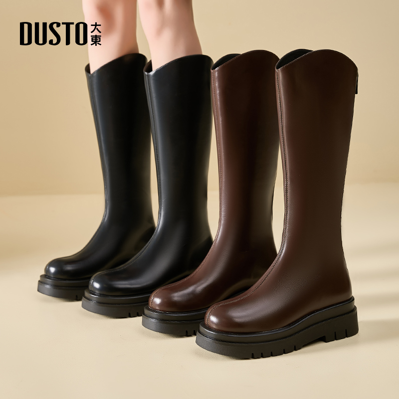 大东女靴厚底长筒靴百搭骑士靴