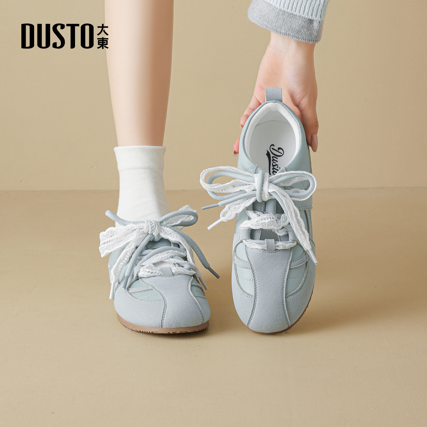 大东女鞋阿甘鞋蝶结德训鞋休闲