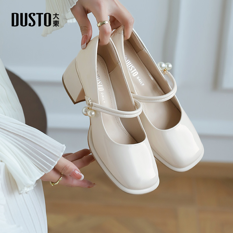 大东女鞋玛丽珍鞋浅口单鞋新中式