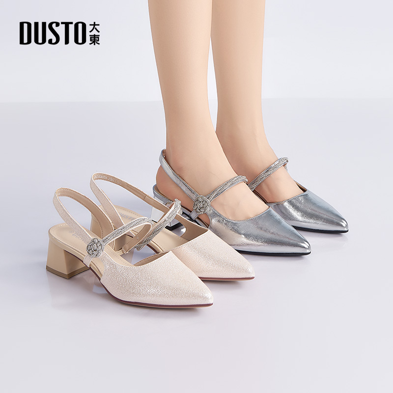 大东后空凉鞋高跟舒适浅口女凉鞋