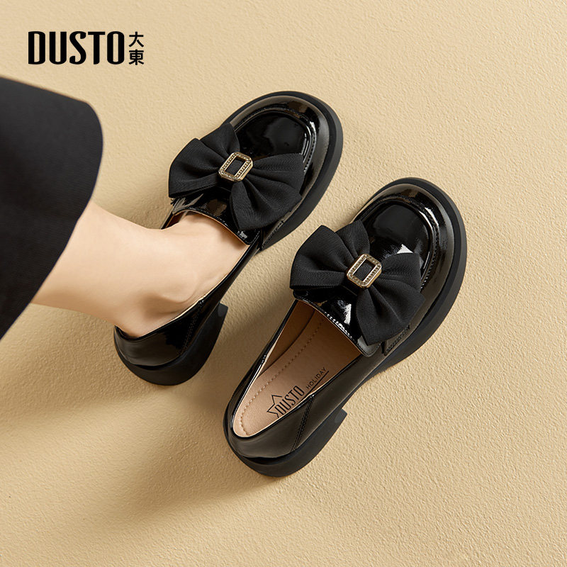 大东乐福鞋女鞋2026春季新款英伦厚底小皮鞋蝴蝶结百搭jk女单鞋,女鞋,乐福鞋（豆豆鞋）,淘宝优惠券,粉丝福利购,淘宝优惠卷