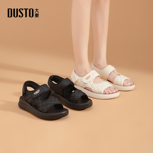 舒适百搭休闲运动女凉鞋 大东女凉鞋 平底中跟圆头时尚 新款 2025夏季