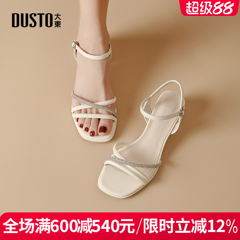 DUSTO大东粗跟时尚休闲女凉鞋