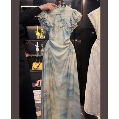 高货新中式国风高端精致超好看小众设计感气质改良旗袍盘扣连衣裙