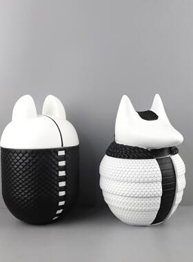 北欧创意个性小怪兽糖果收纳储物罐树脂摆件客厅卧室软装家居饰品