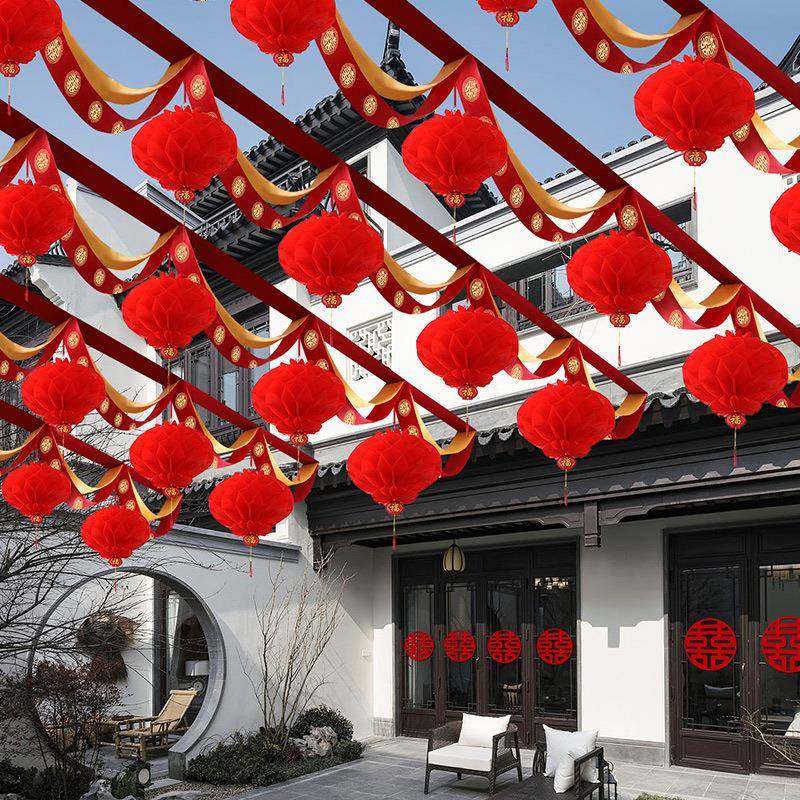 农村院子结婚彩带婚房装饰婚礼新房彩条拉花场景布置婚庆用品大全,节庆用品/礼品,陪嫁用品套装,淘宝优惠券,粉丝福利购,淘宝优惠卷