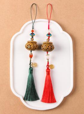 绿檀事事如意香囊球镂空随身香囊盒古风挂件手机链吊坠汉服压襟女