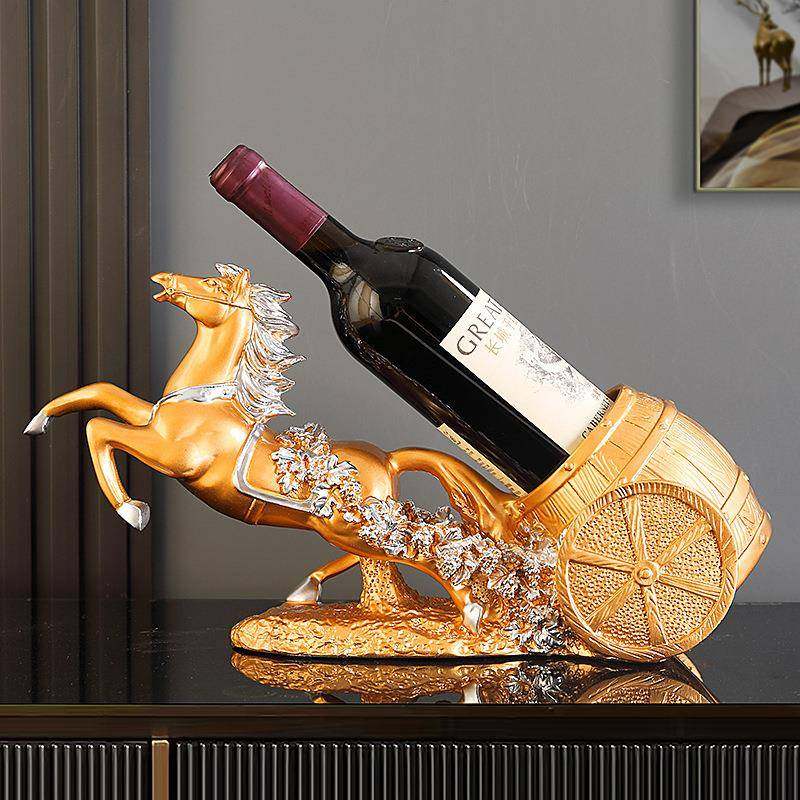 马到成功葡萄红酒架摆件客厅轻奢高档酒柜乔迁新居布置装饰用礼品