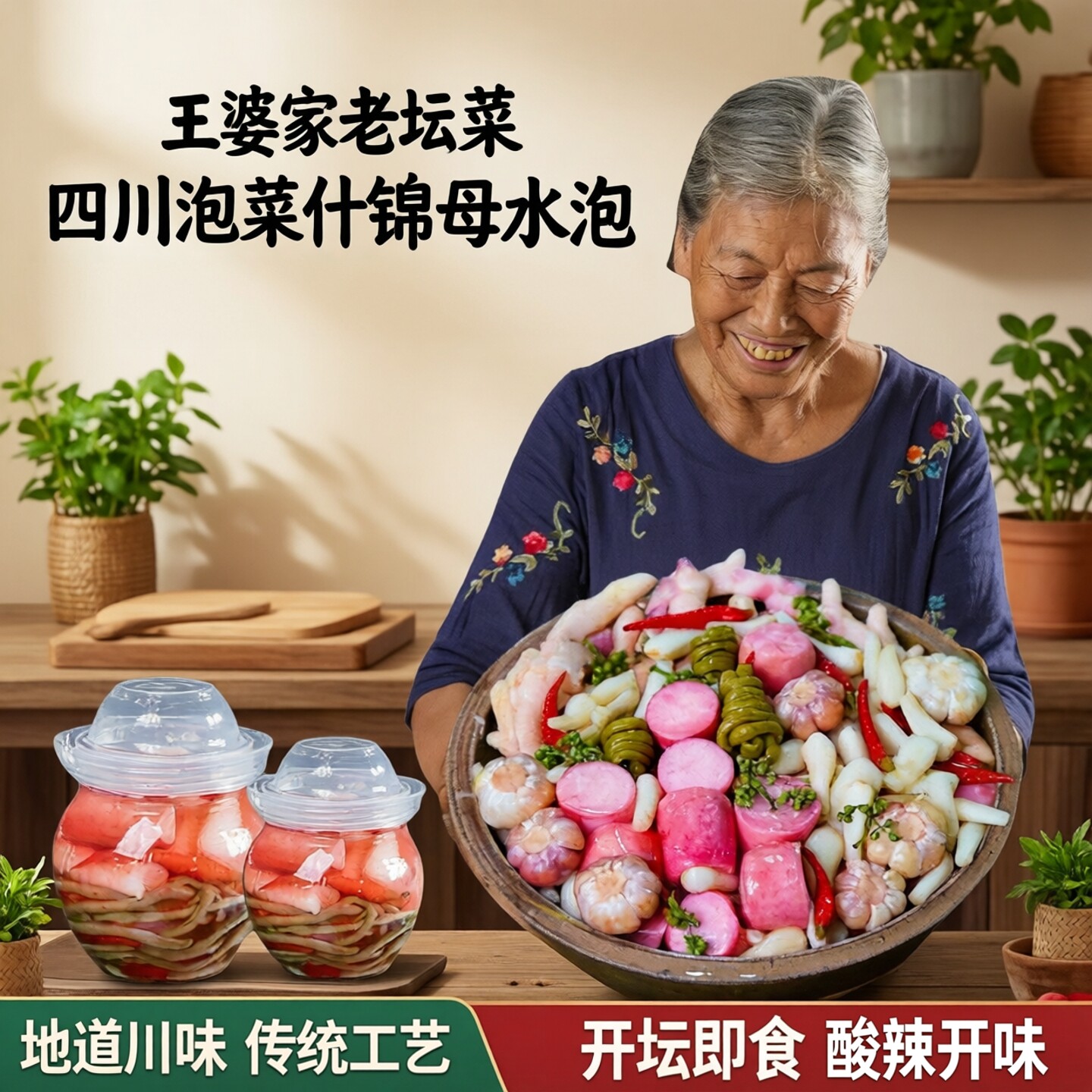 王婆家老坛四川泡菜什锦仔姜萝卜