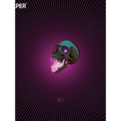 哥特朋克 闪光骷髅头 小众汽摩防水平面贴纸 原创 TLP反光车贴