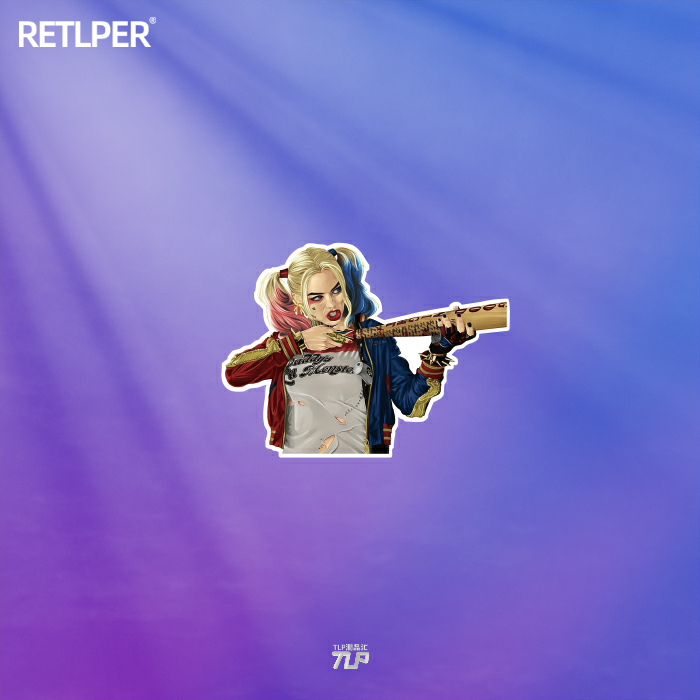 TLP反光车贴经典自哈莉棒球棍