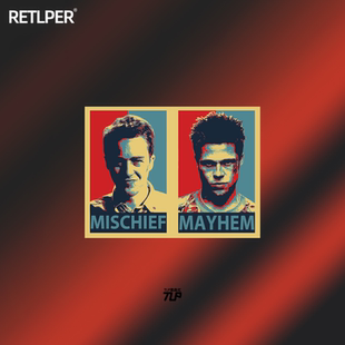 饰贴纸 Club泰勒杰克好莱坞奥斯卡装 TLP反光车贴 搏击俱乐部Fight