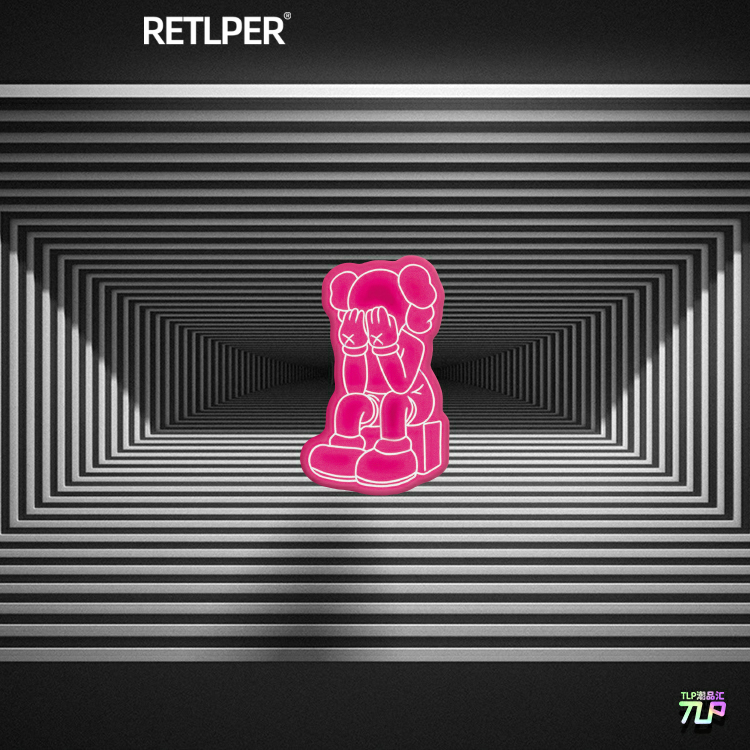 TLP反光贴纸卡通Kaws叉叉眼捂脸