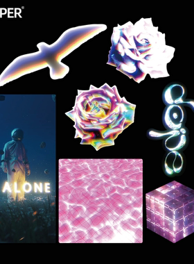 TLP反光车贴 白日梦系列 光芒玫瑰花朵海鸥飞鸟宇航员DOPE泳池贴