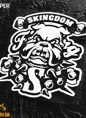 TLP镂空车贴 恶霸犬bully斗牛犬狗狗宠物机车摩托哈雷暴走防水贴