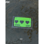 车用多用防水平面贴纸 古早复古怀旧 TLP反光车贴 手机绿屏桃心