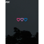 手绘简笔 三色空心桃心爱心 汽摩多用防水贴纸 原创 TLP镂空车贴