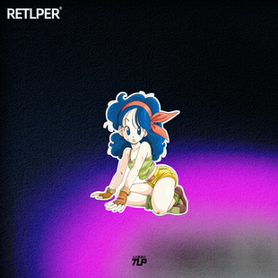 TLP反光车贴 七龙珠武道会双重人格美女喷嚏蓝发兰琪Lunch防水贴