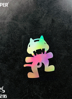 TLP镂空车贴 猫场电音Monstercat怪兽猫电子音乐厂牌防水贴纸