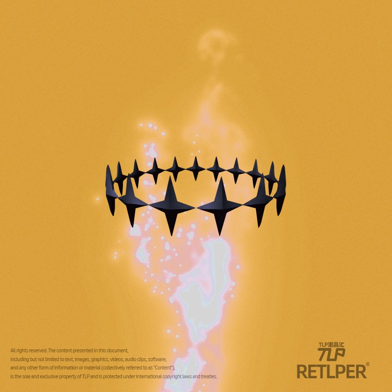 RETLPER镂空车贴 环绕的星光王冠 立体感汽摩防水装饰平面贴纸
