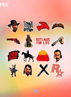 TLP套贴 R星Rockstar荒野大镖客2救赎Red Dead单机游戏喷漆标志贴