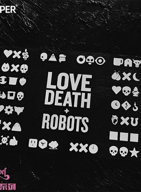 TLP镂空车贴 爱死亡机器人LOVE DEATH+ROBOTS每集标志防水贴纸