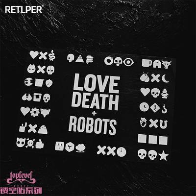 TLP镂空车贴爱死亡机器人LOVE