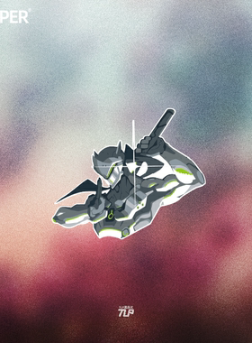 TLP反光车贴 守望先锋喷漆涂鸦周边 源氏Genji 贴贴