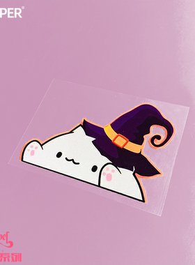 TLP反光车贴 敲鼓猫bongo 猫万圣节可爱猫咪主子动物宠物贴纸