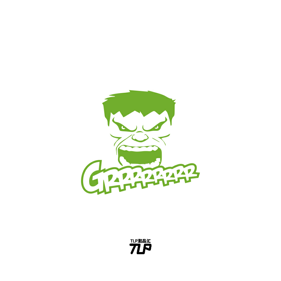 浩克镂空绿巨人头像车贴