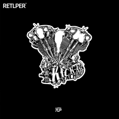 tlp俱乐部朋克摇滚骑士反光车贴