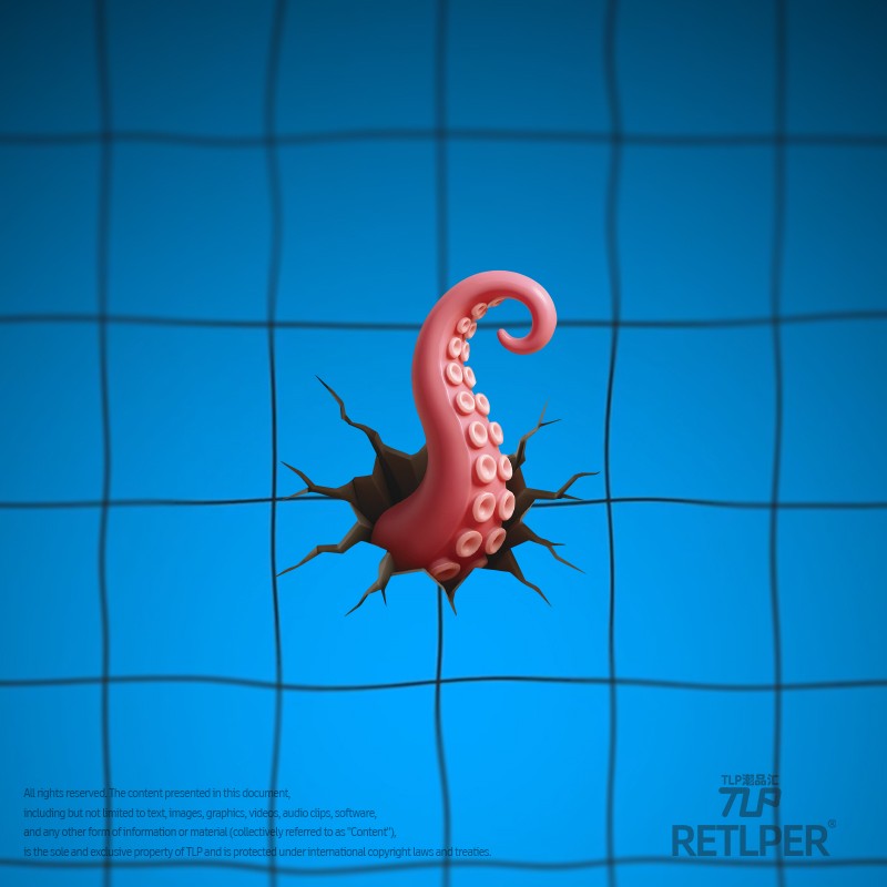 RETLPER镂空车贴 原创 打破次元壁的克总触手 立体感平面防水贴纸