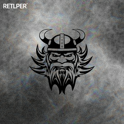 镂空北欧维京人头像遮瑕装饰车贴